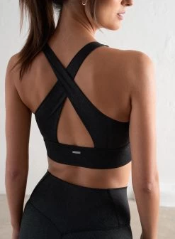 Black Viper Print Core Crossed Back Bra