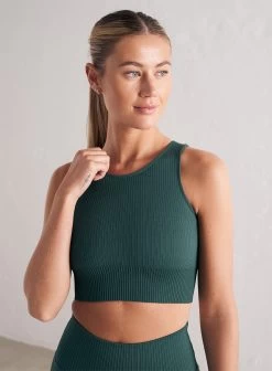 Pine Green Ribbed Seamless Crop Top 10 Pine Green Ribbed Seamless Crop Top -AIM'N NL Winkel 3753baef6f73902a455727cb0a5eb19de376328650bad3d63351ebfb8d703c27