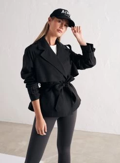 Black Tech Trench Jacket