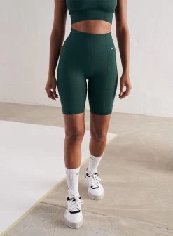Pine Green Luxe Seamless Biker Shorts