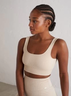 Cafè Au Lait Ribbed Seamless Bra