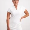 White Luxe Seamless Polo Dress