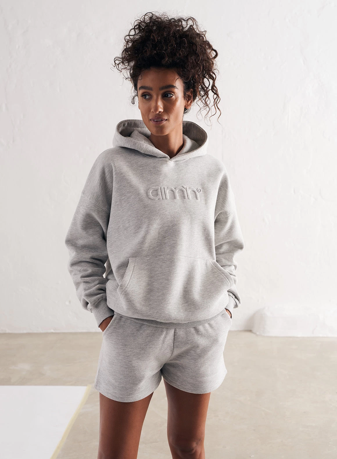 Light Grey Melange Logo Sweat Hood 1 Light Grey Melange Logo Sweat Hood