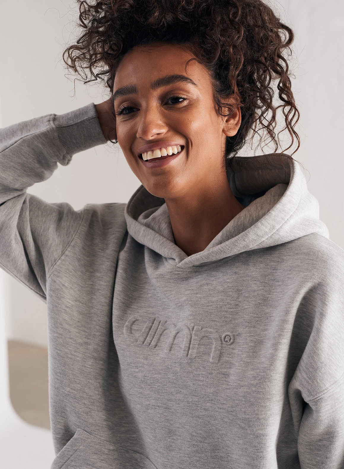 Light Grey Melange Logo Sweat Hood 2 Light Grey Melange Logo Sweat Hood - Afbeelding 2