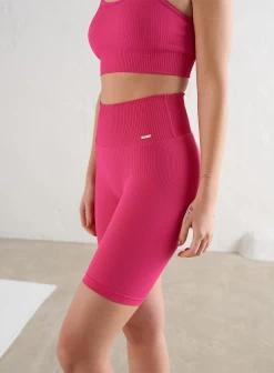 Sugar Rush Ribbed Seamless Biker Shorts