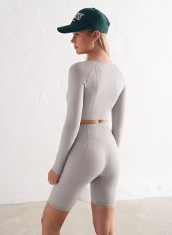 Light Grey Melange Luxe Seamless Cropped Long Sleeve -AIM'N NL Winkel f84b59ea386de6027e59966a6d55abf14b55cf1fe40b0f5f422ea0e9181c6efc